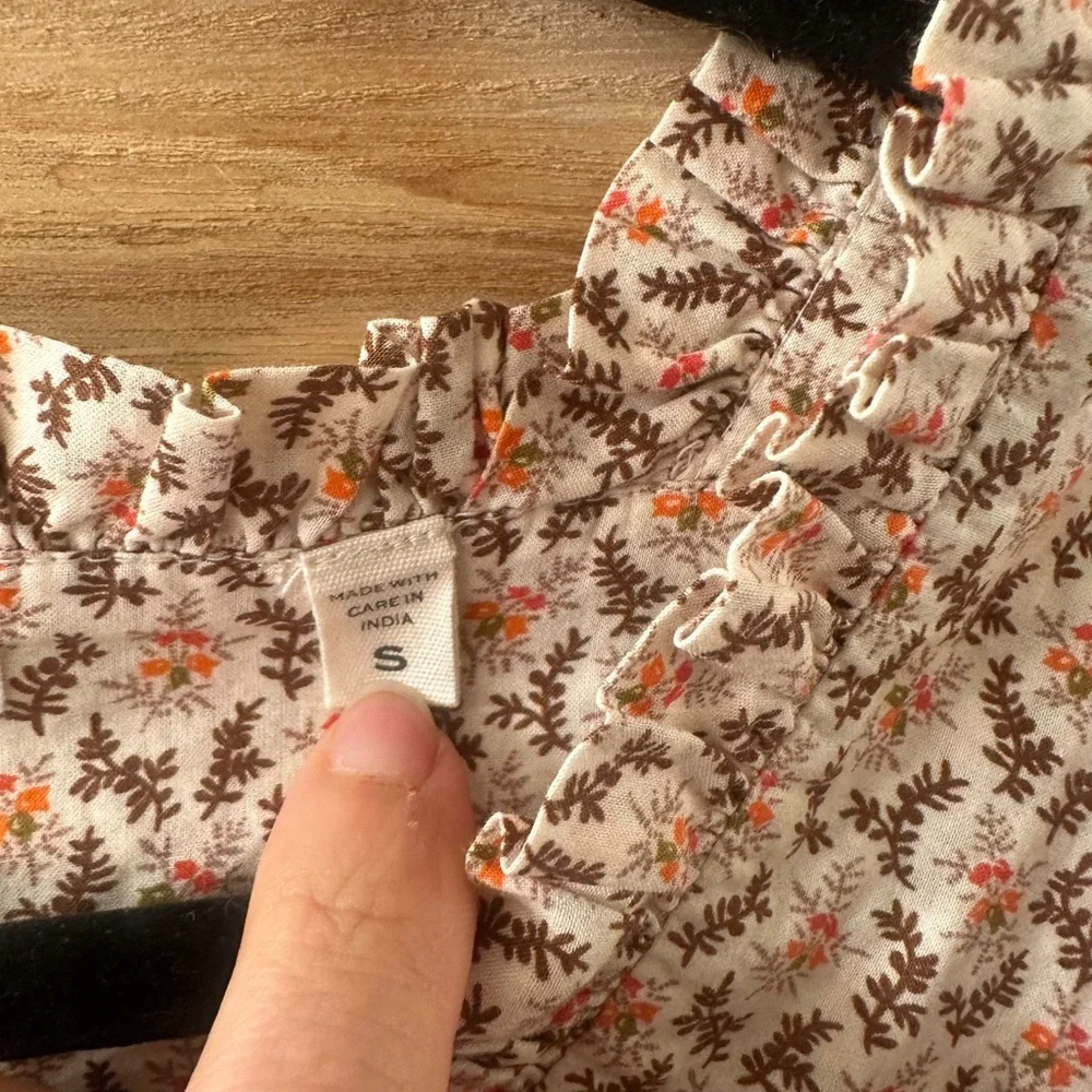 DOEN Lunaria Top in Cream Winter Ditsy Floral Print size S - Picture 3 of 7